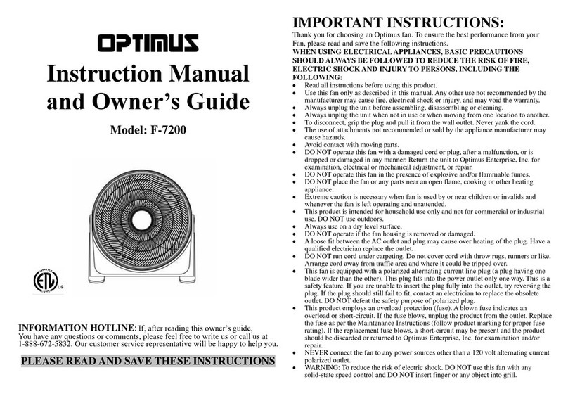 Optimus F-7200 User manual
