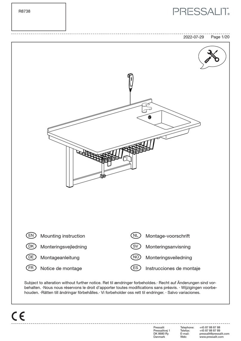 Pressalit R8738 Mounting instruction
