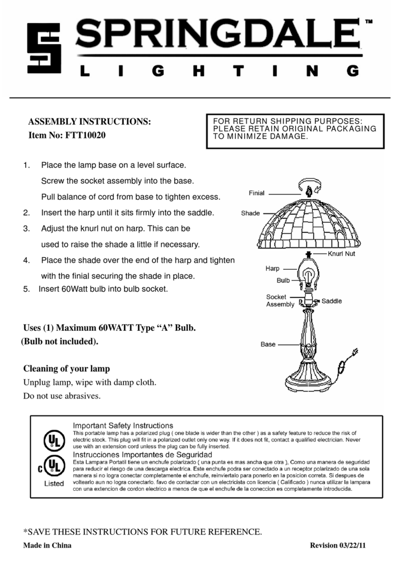 Springdale Lighting FTT10020 Assembly instructions