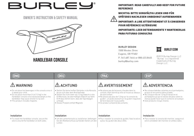 Burley HANDLEBAR CONSOLE Instruction Manual