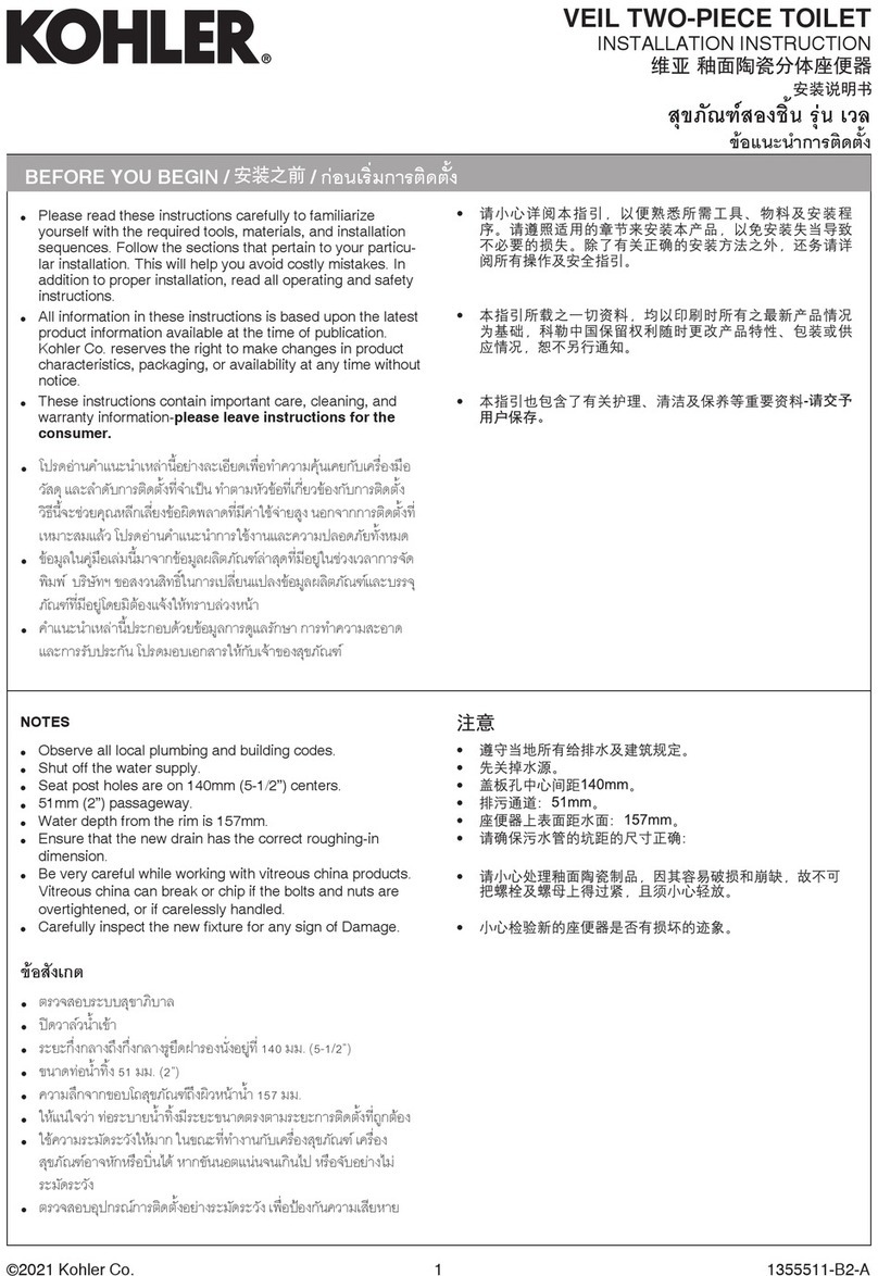 Kohler VEIL K-1666K-SL-0 User manual