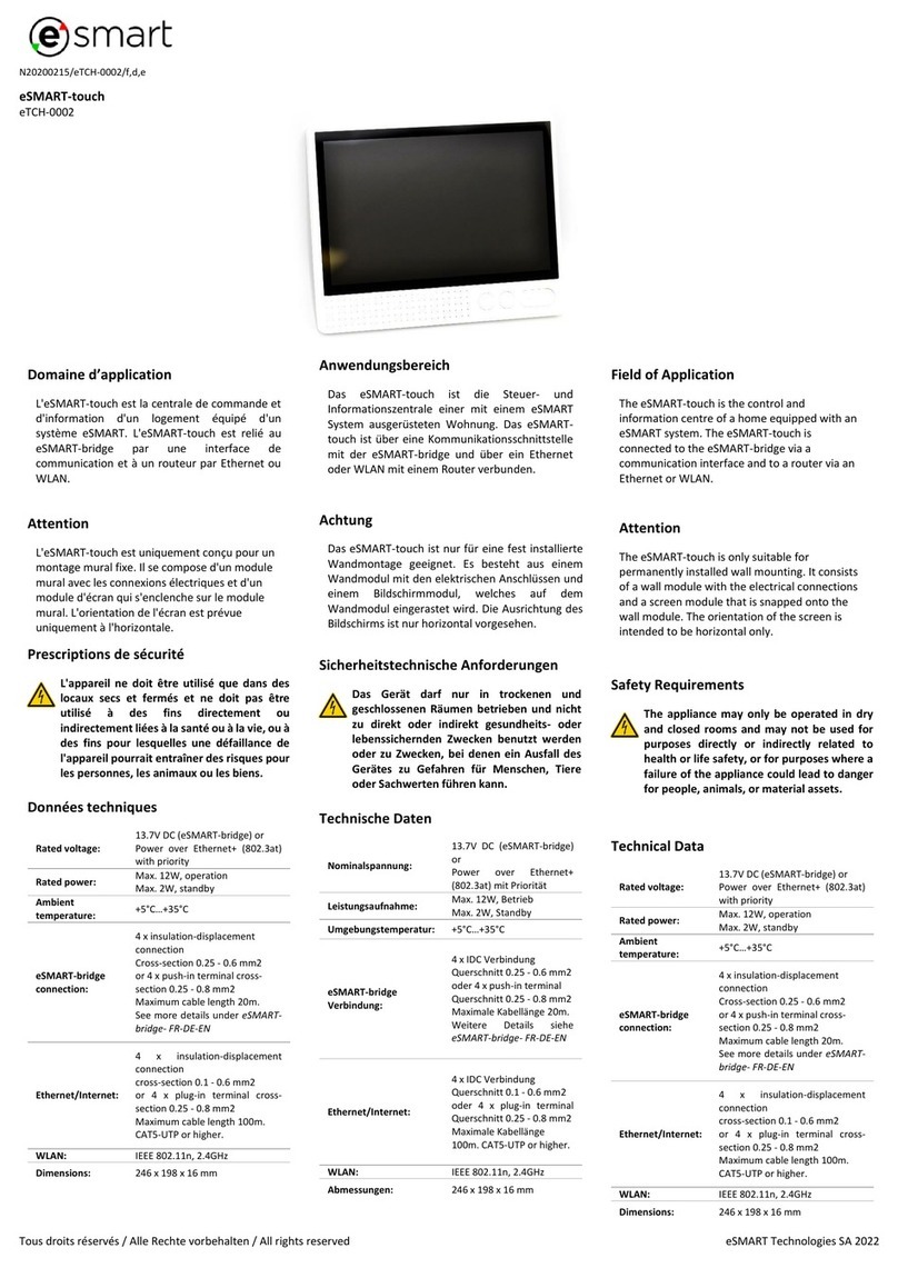 eSmart touch eTCH-0002 manual
