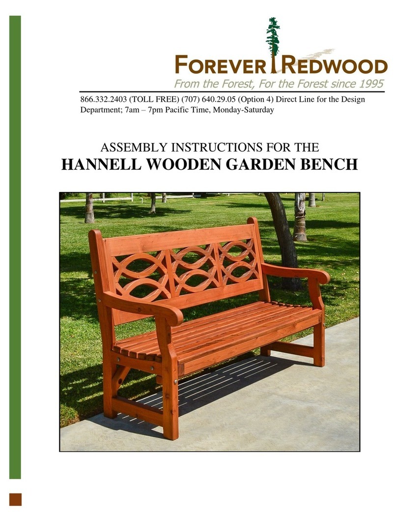 Forever Redwood HANNELL WOODEN GARDEN BENCH Assembly instructions
