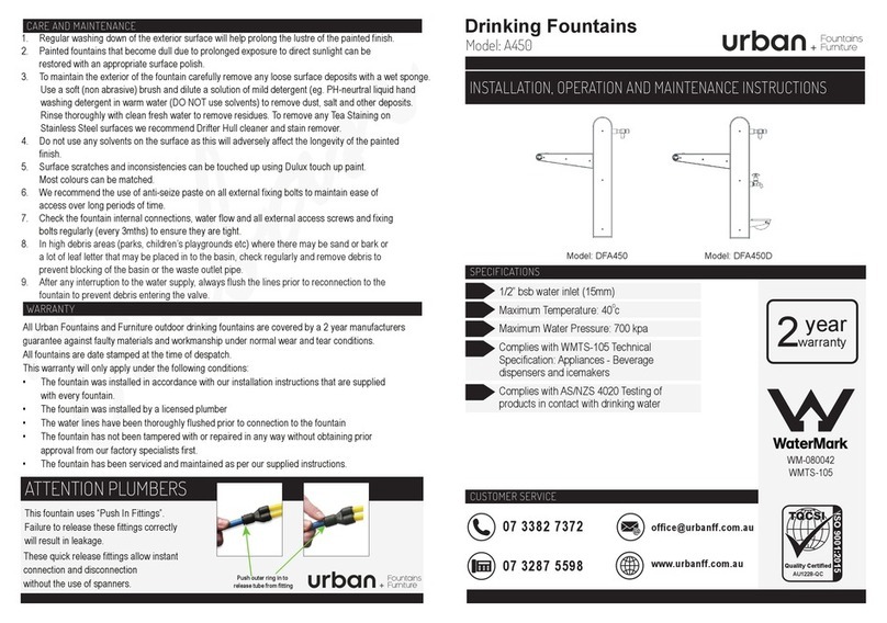 Urban A450 Installation, operation and maintenance instructions