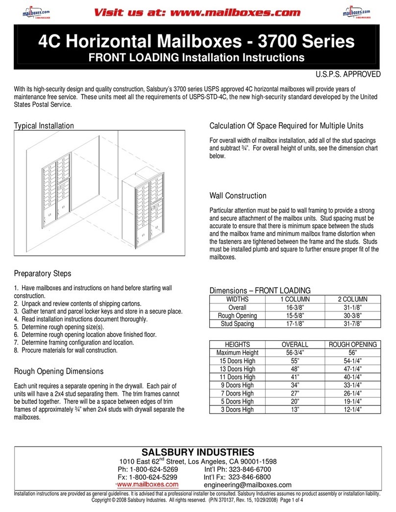 Salsbury Industries 3700 Series manual