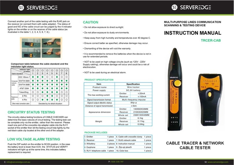 Serveredge TRCER-CAB instruction manual