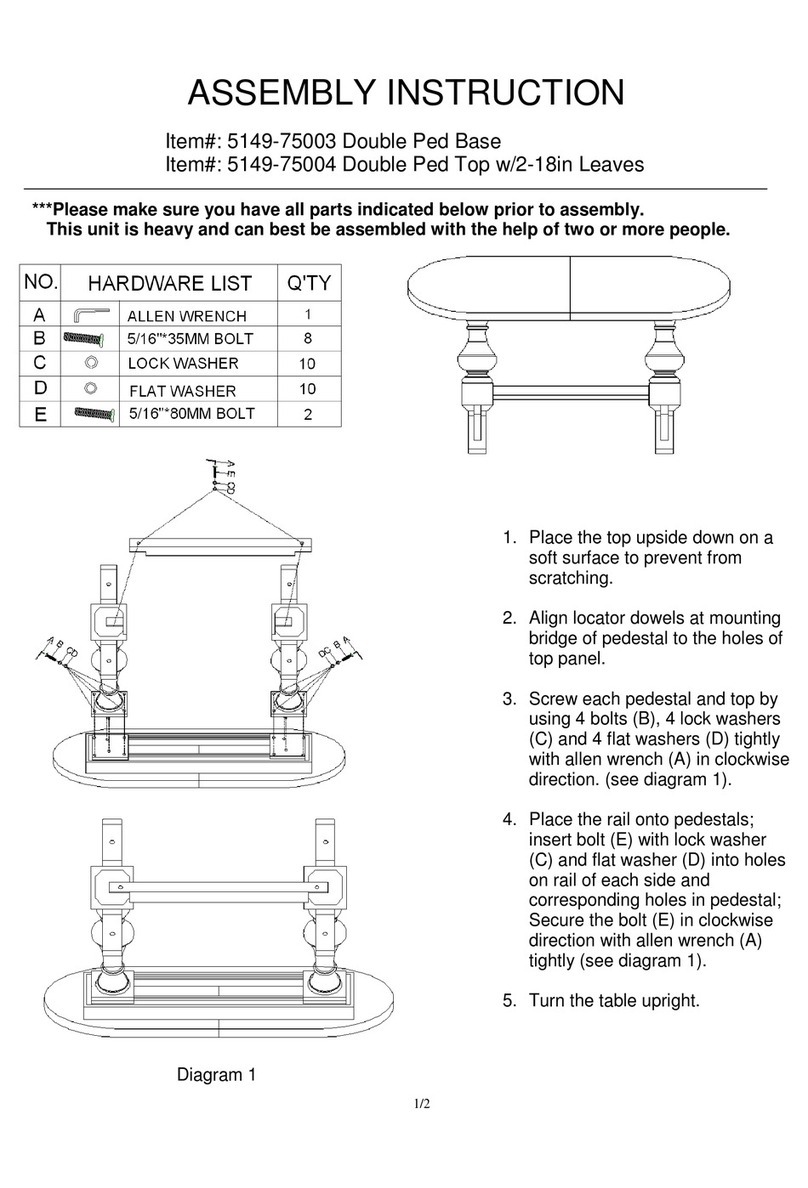Hooker Furniture 5149-75003 Assembly instruction