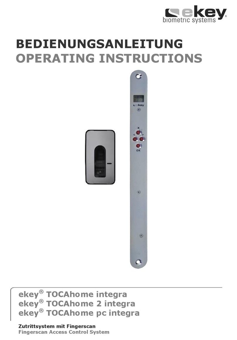 eKey TOCAhome integra User manual eKey TOCAhome integra User manual