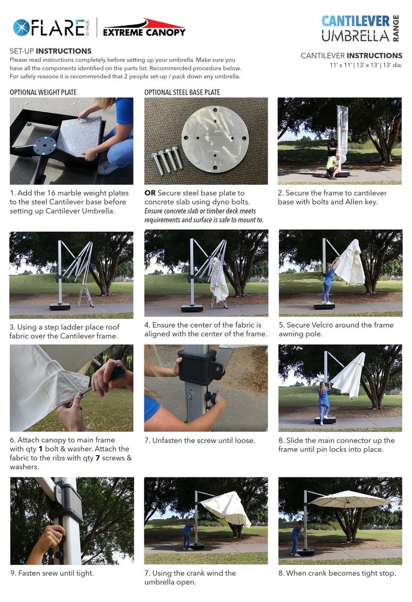 Extreme Canopy FLARE SHADE CANTILEVER UMBRELLA Setup instructions