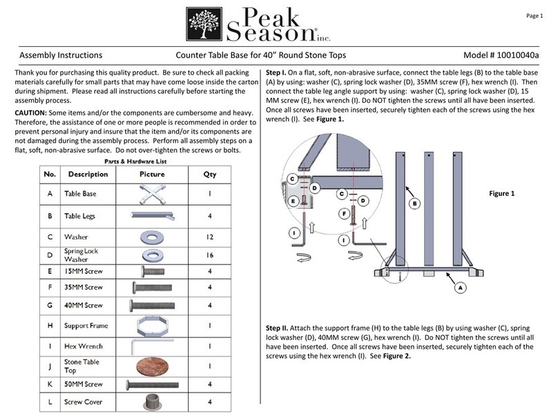 Peak Season 10010040a Assembly instructions