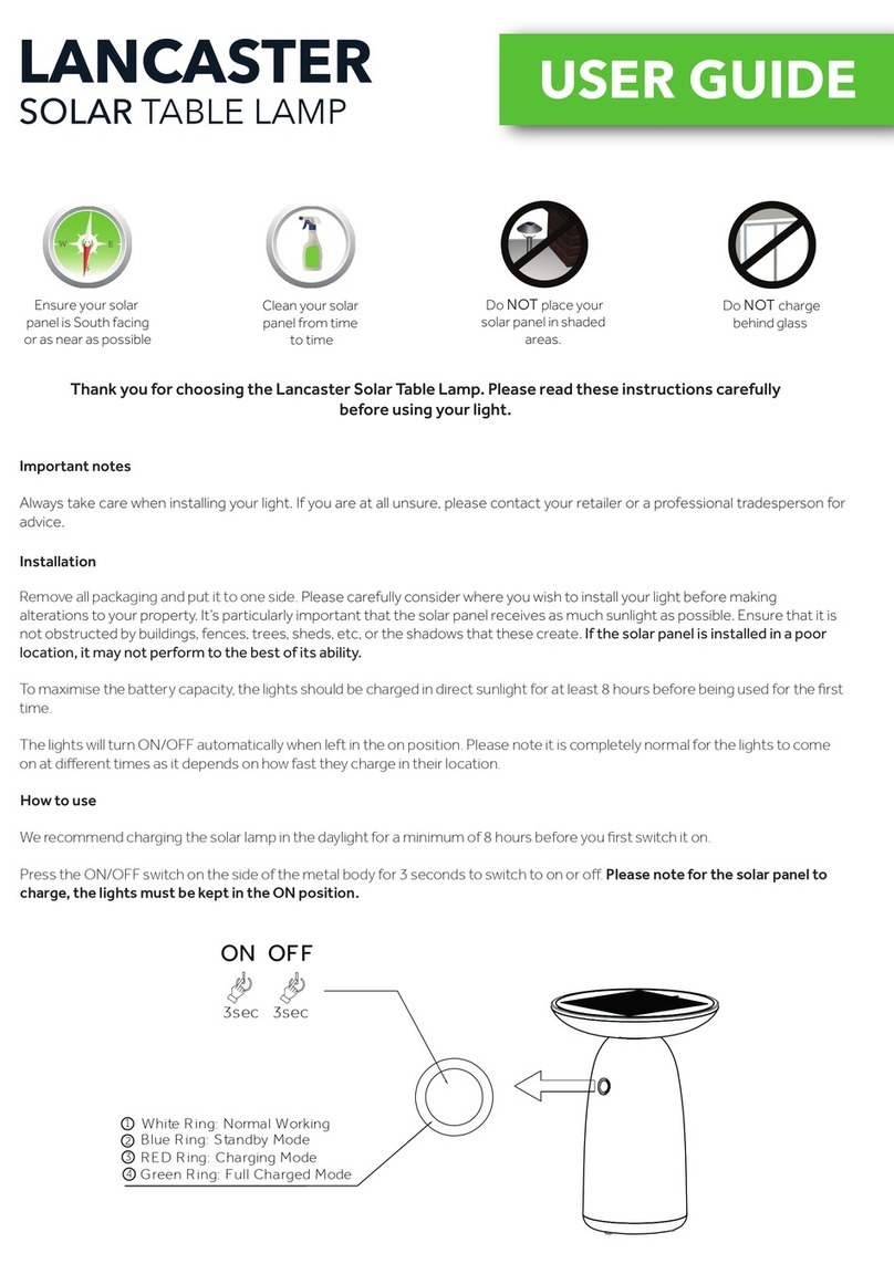 solarcentre LANCASTER user manual