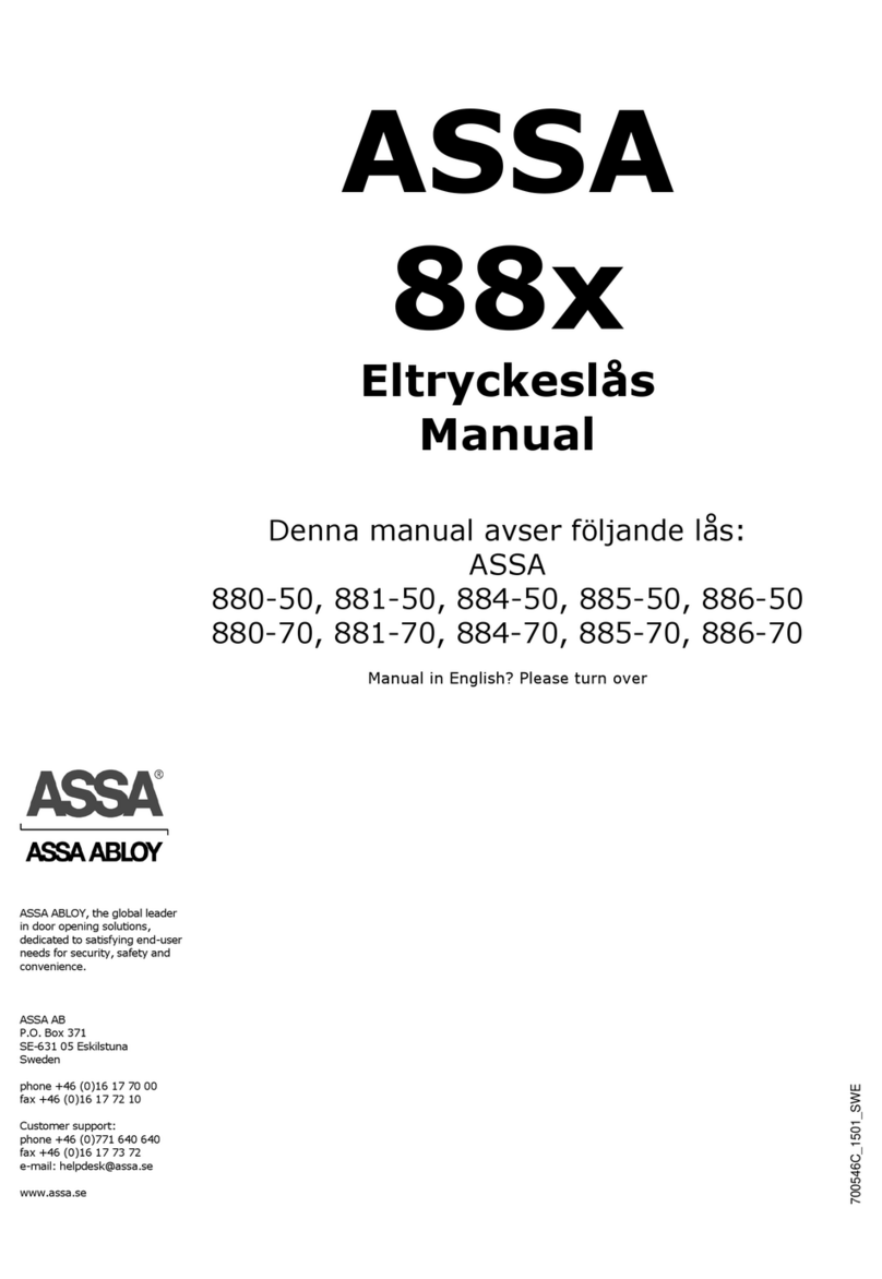 Assa Abloy ASSA 88x Series manual