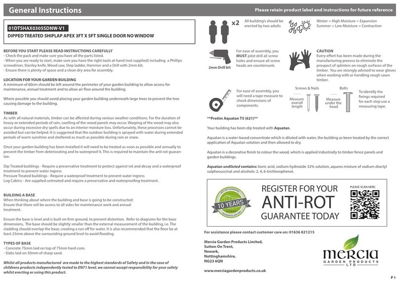 Mercia Garden Products 01DTSHAX0305SDNW-V1 Instruction manual Mercia Garden Products 01DTSHAX0305SDNW-V1 Instruction manual