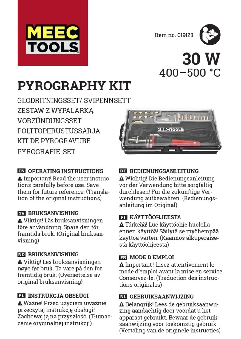 Meec tools 019128 operating instructions