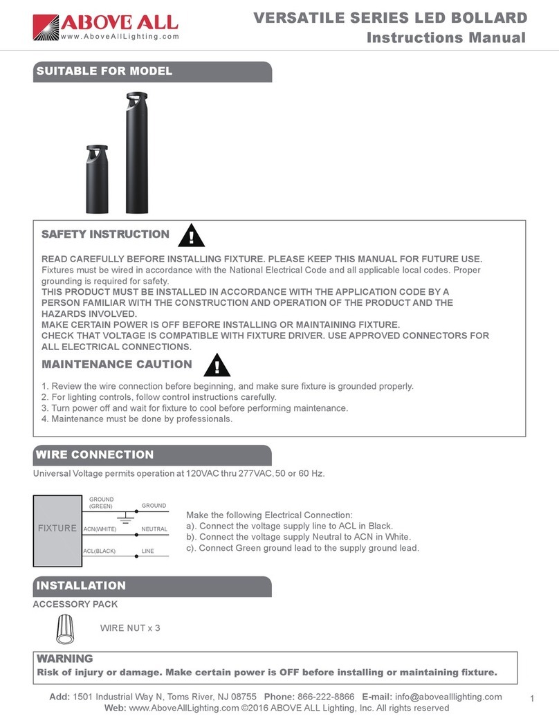 Above All VERSATILE LED BOLLARD instruction manual