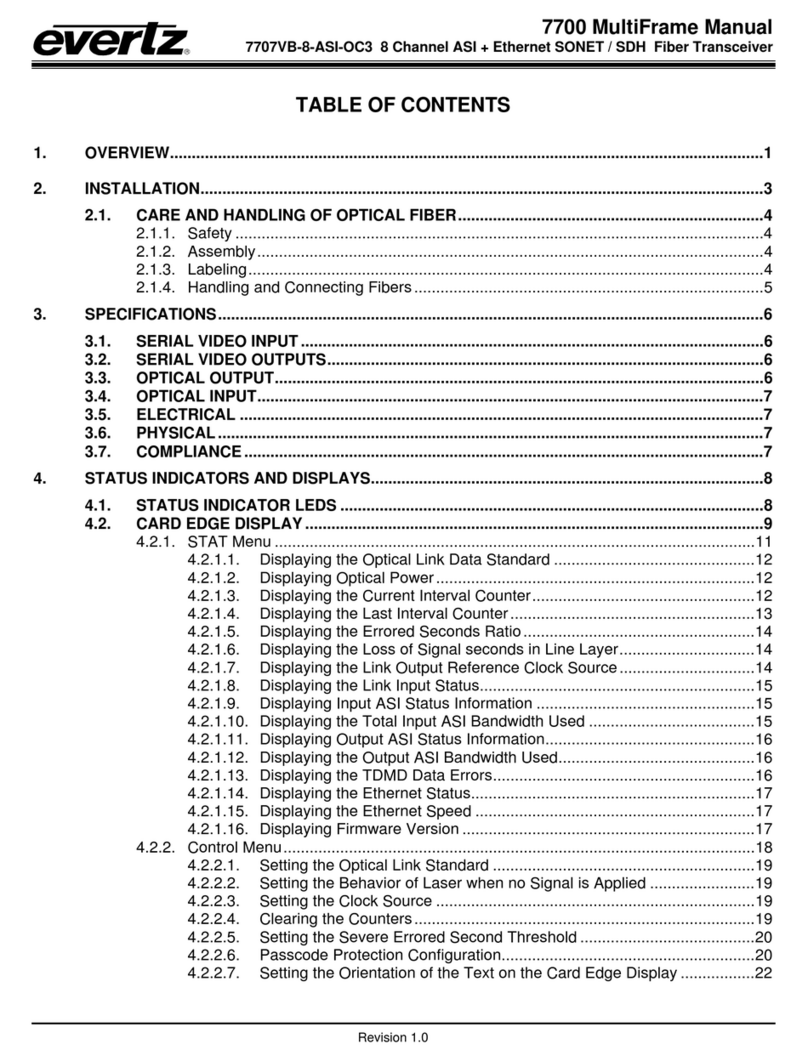 evertz 7707VB-8-ASI-OC3 manual