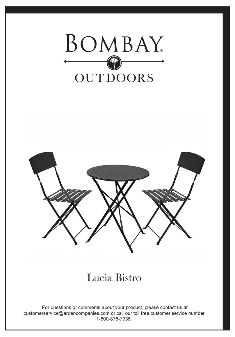 BOMBAY Lucia Bistro Maintenance manual BOMBAY Lucia Bistro Maintenance manual