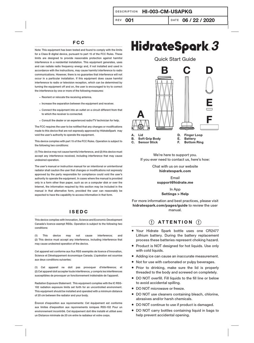HidrateSpark 3 quick start guide