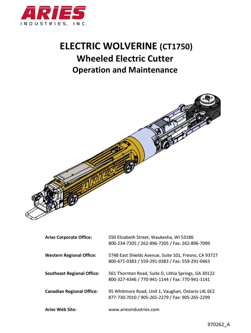 ARIES INDUSTRIES CT1750 Operation and maintenance manual