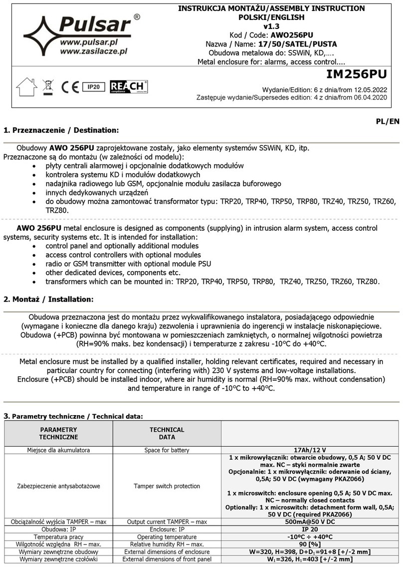 Pulsar IM256PU User manual