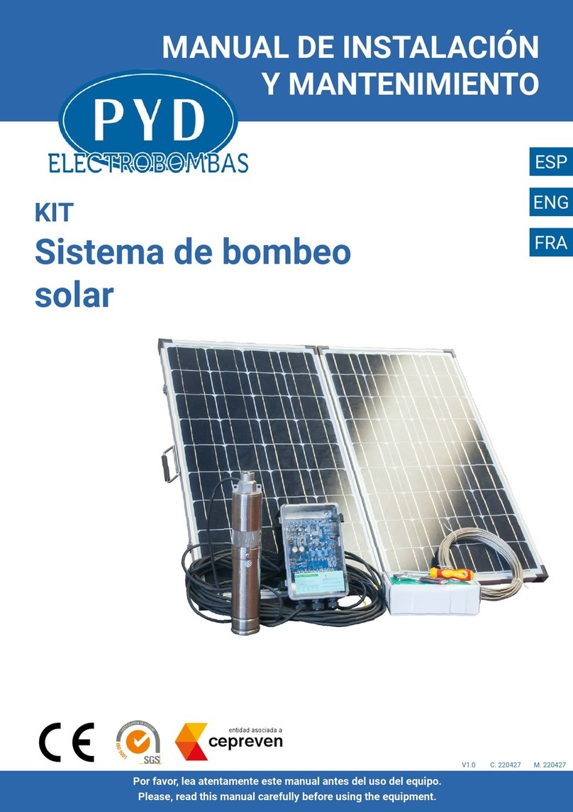 PYD Electrobombas SOLAR PUMPING KIT Operating and maintenance manual