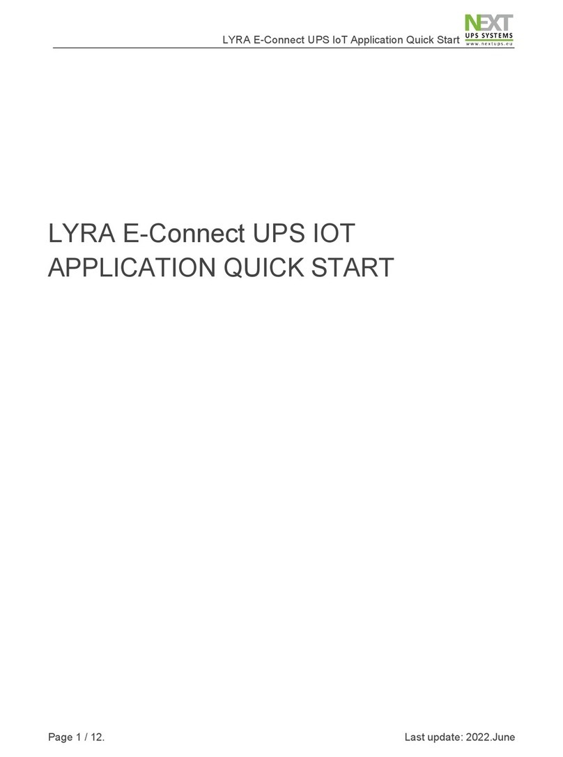 Next LYRA E-Connect UPS IoT User manual