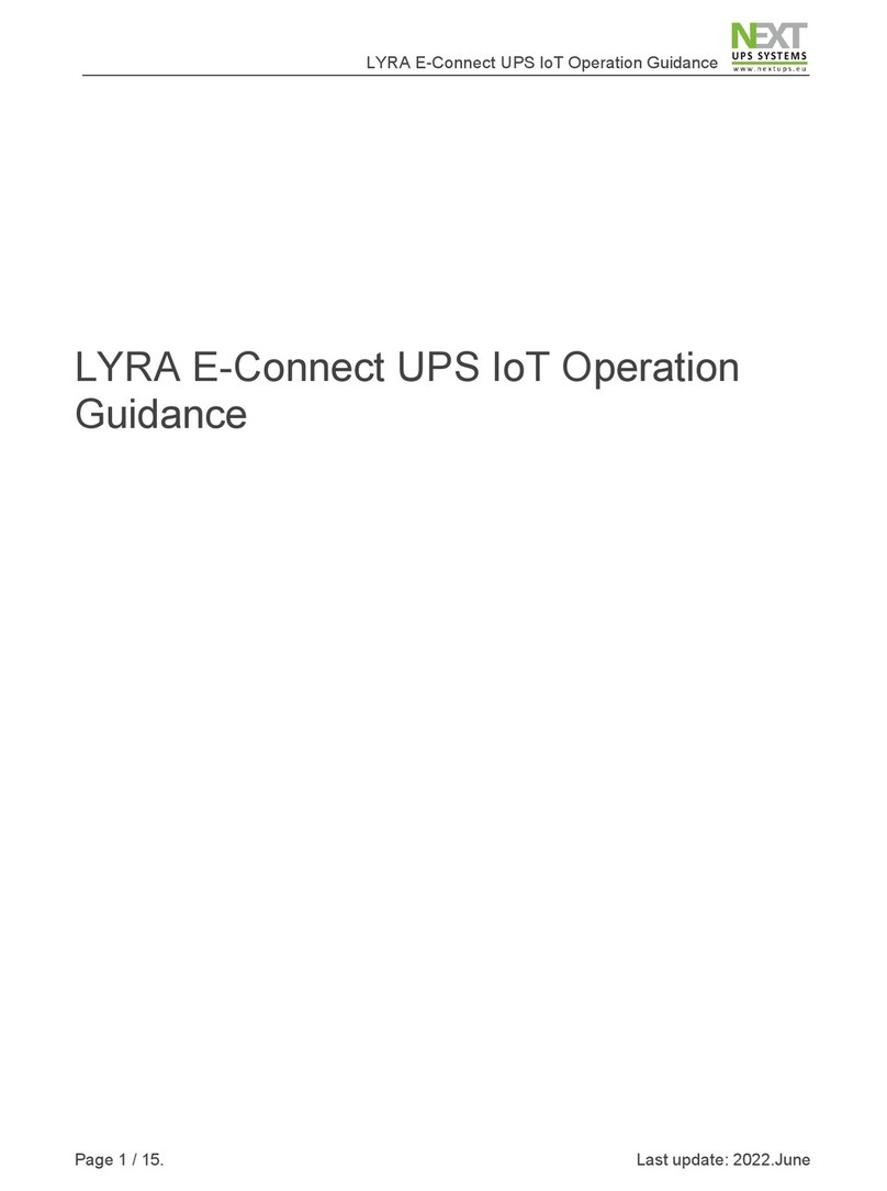 Next LYRA E-Connect UPS IoT User manual
