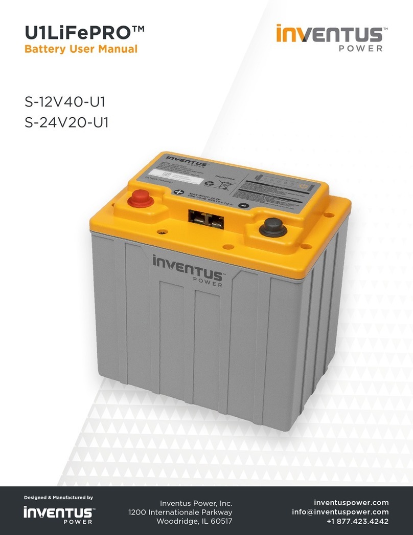 Inventus Power U1LiFePRO S-12V40-U1 User manual