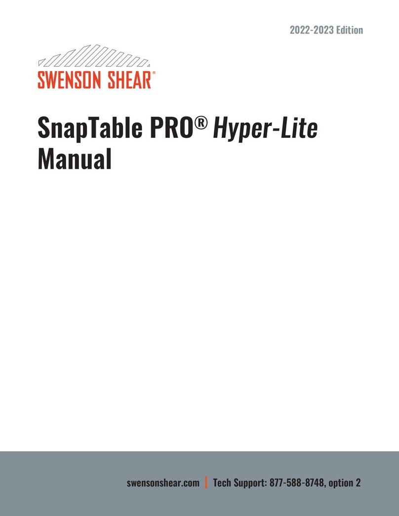 SWENSON SHEAR SnapTable PRO Hyper-Lite manual