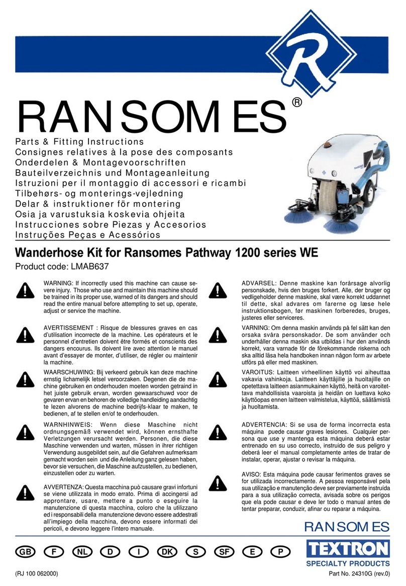Ransomes 1200 Series Fitting instructions Ransomes 1200 Series Fitting instructions