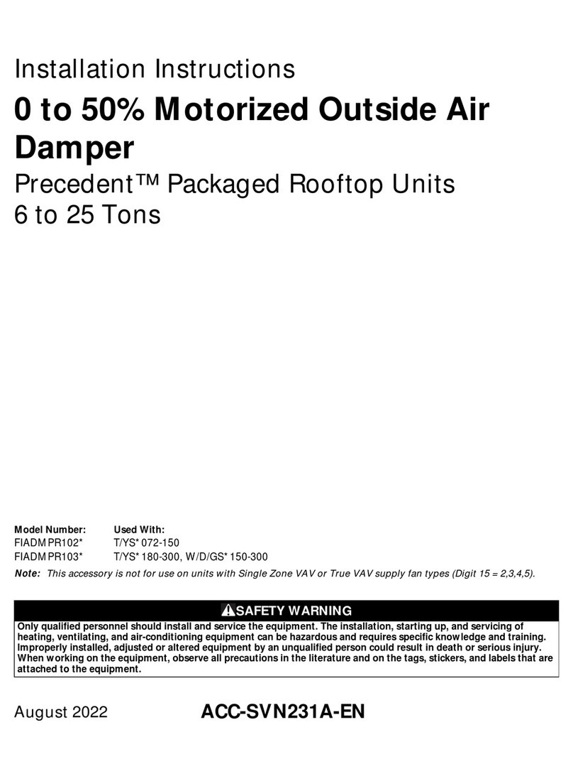 Trane Precedent FIADMPR102 Series installation instructions Trane Precedent FIADMPR102 Series installation instructions