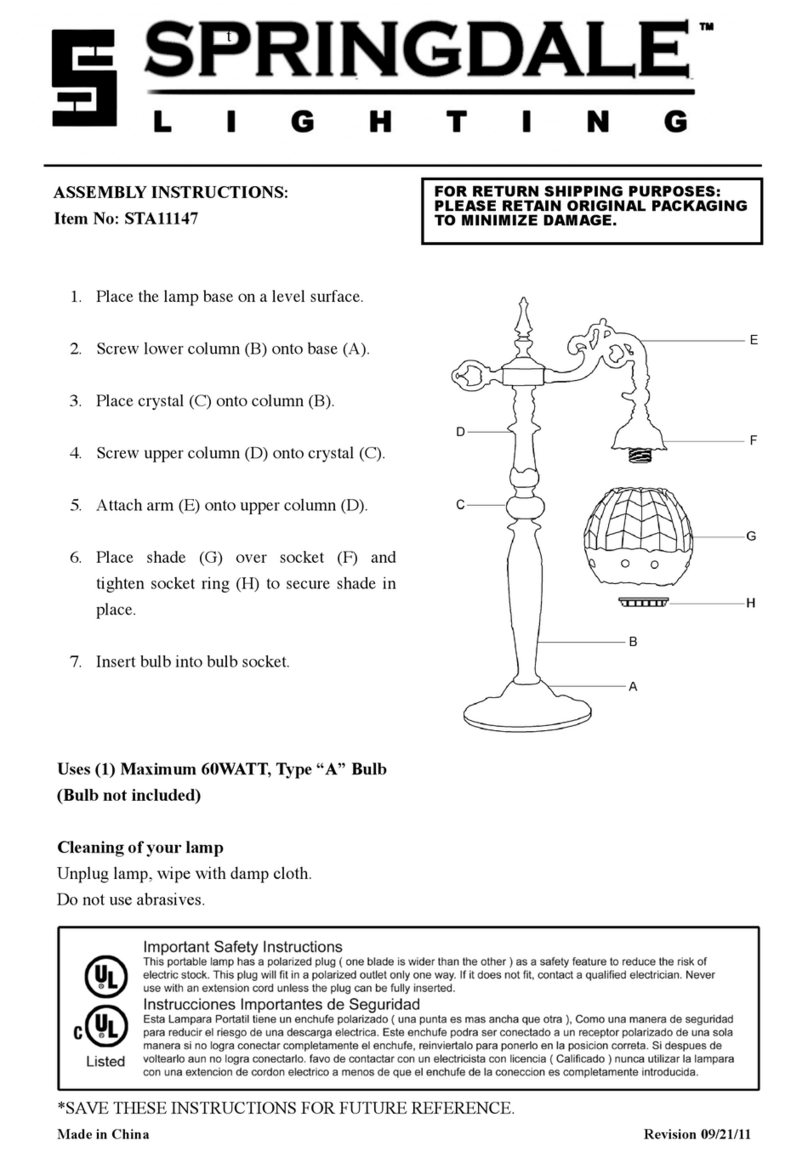 Springdale Lighting STA11147 User manual Springdale Lighting STA11147 User manual