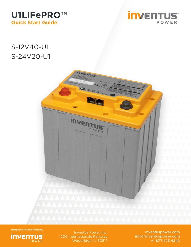 Inventus Power U1LiFePRO S-12V40-U1 quick start guide