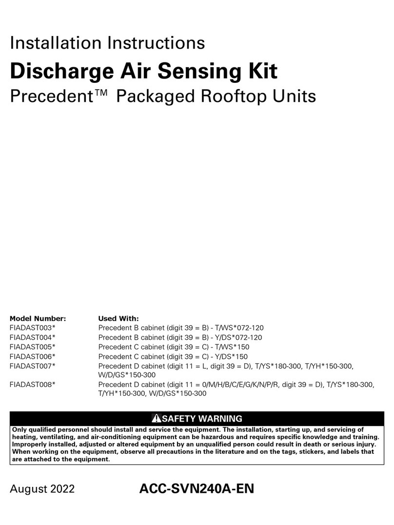 Trane Precedent FIADAST003 Series User manual