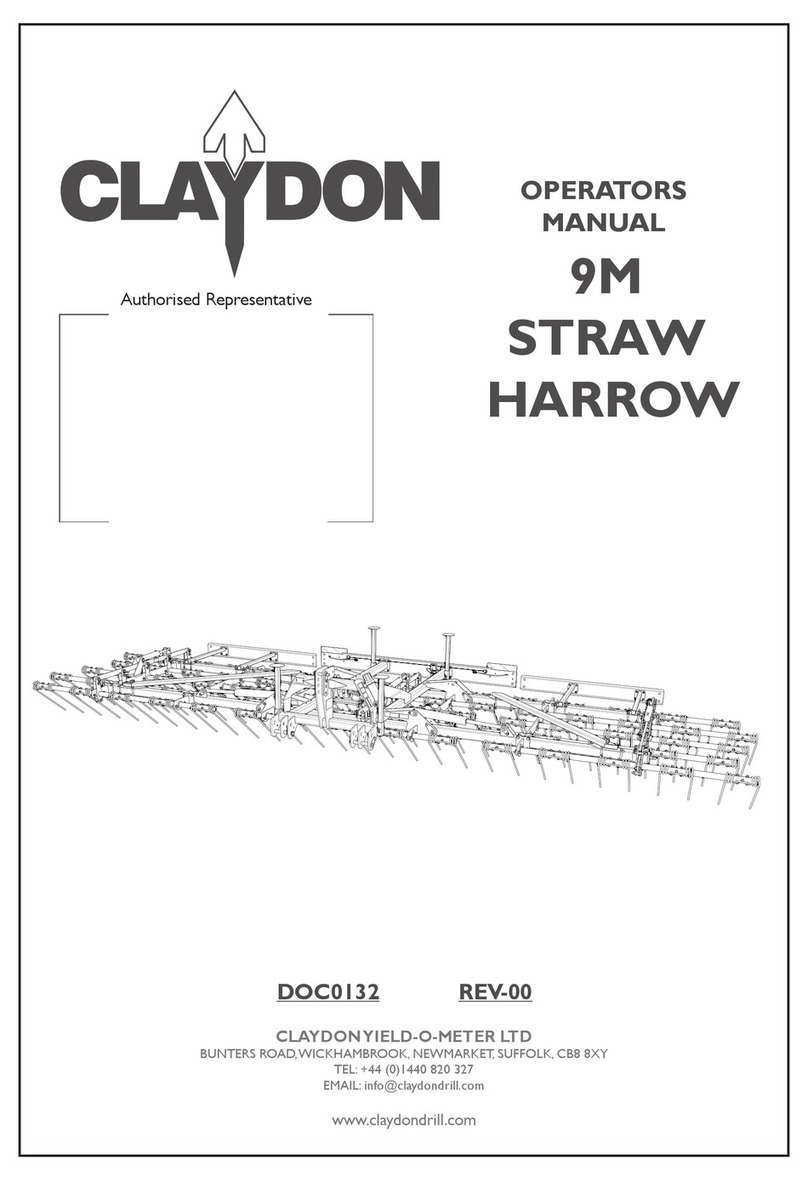 Claydon 15m Straw Harrow User manual
