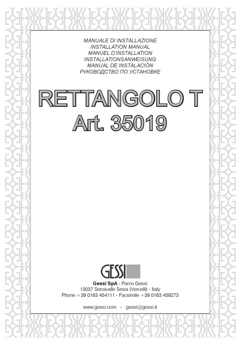 Gessi RETTANGOLOT User manual Gessi RETTANGOLOT User manual