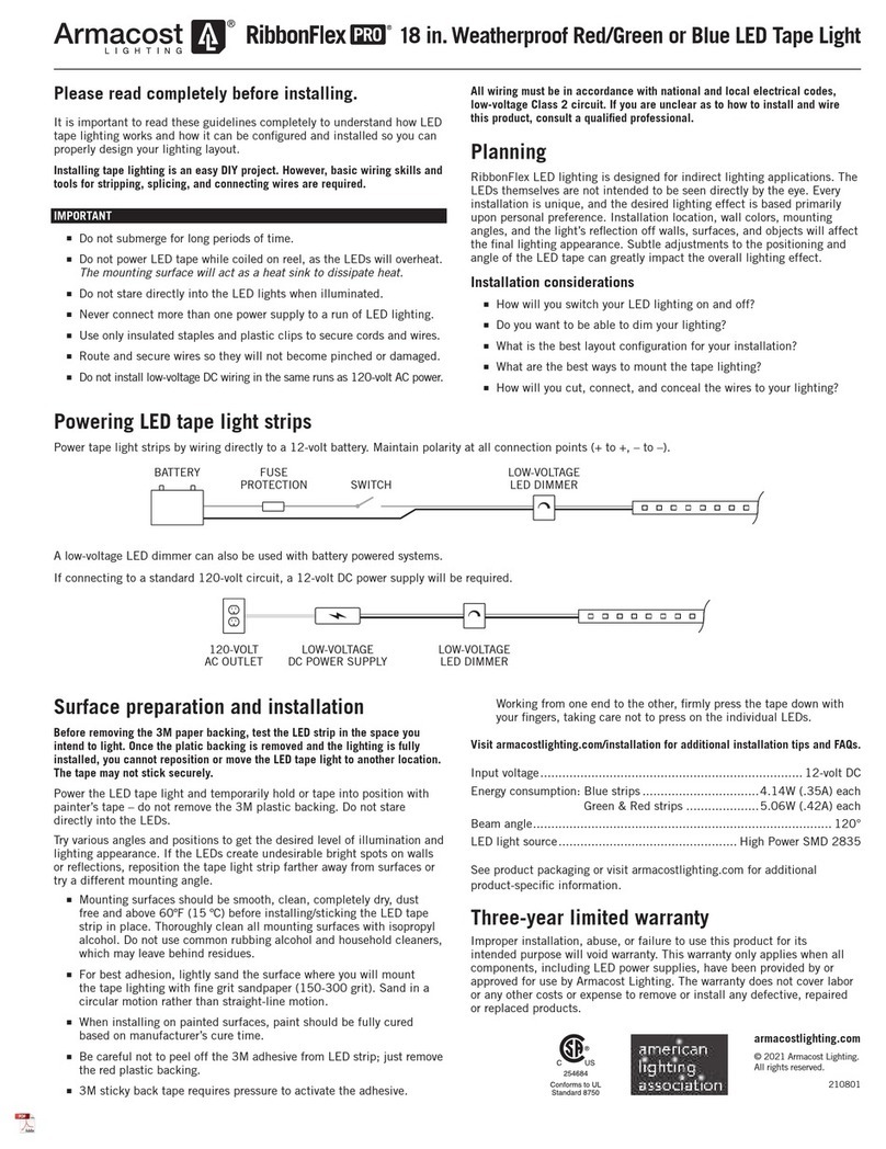 Armacost Lighting RibbonFlex Pro quick start guide