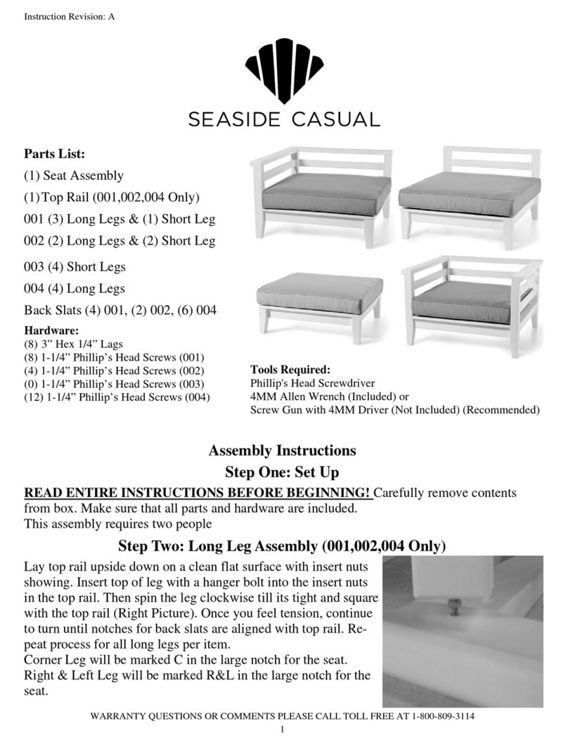 Seaside Casual Cambridge Sectional Armless 002 Assembly instructions Seaside Casual Cambridge Sectional Armless 002 Assembly instructions
