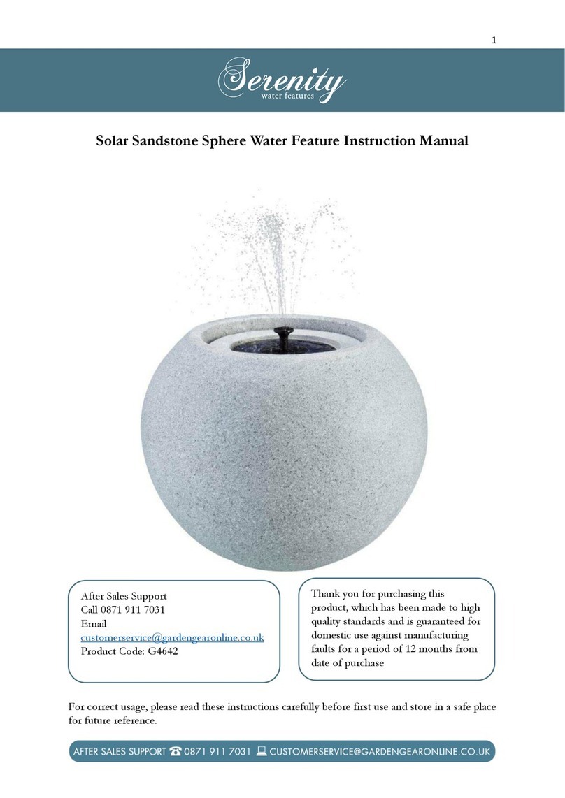 Serenity Solar Sandstone Sphere Water Feature instruction manual Serenity Solar Sandstone Sphere Water Feature instruction manual