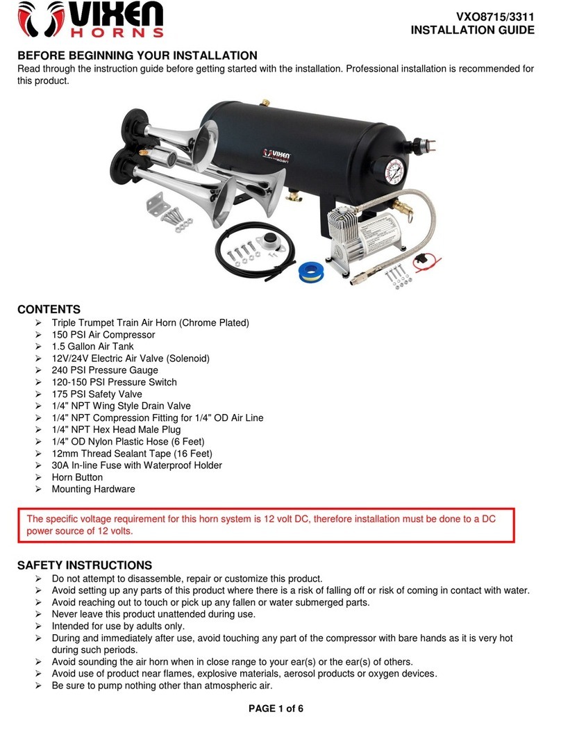 Vixen Horns VXO8715/3311 installation instructions