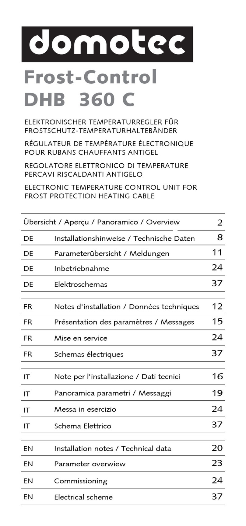Domotec Frost-Control DHB 360 C Installation notes