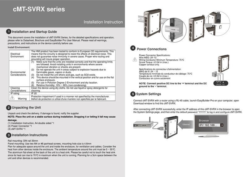 weintek cMT-SVRX Series Installation instruction