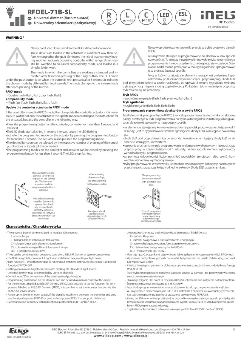 Elko iNELS RFDEL-71B-SL User manual
