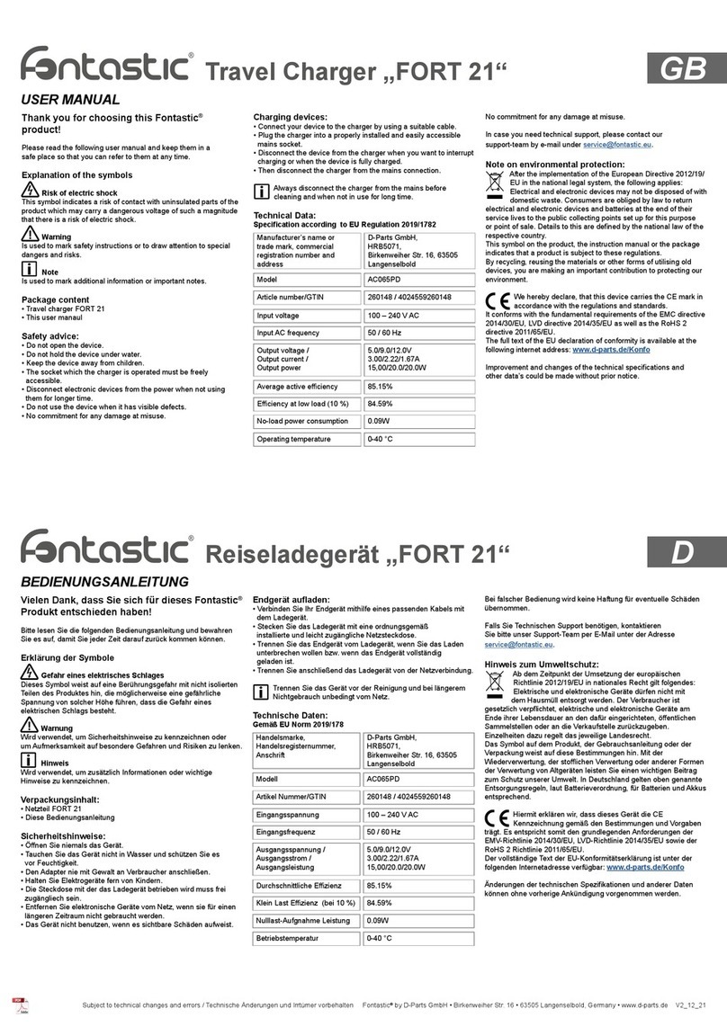 fontastic FORT 21 User manual
