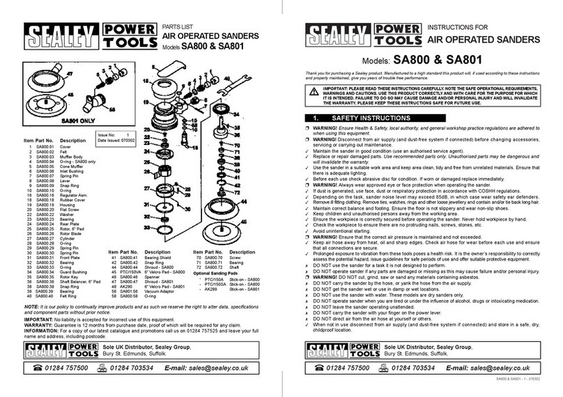 Sealey SA800 quick start guide