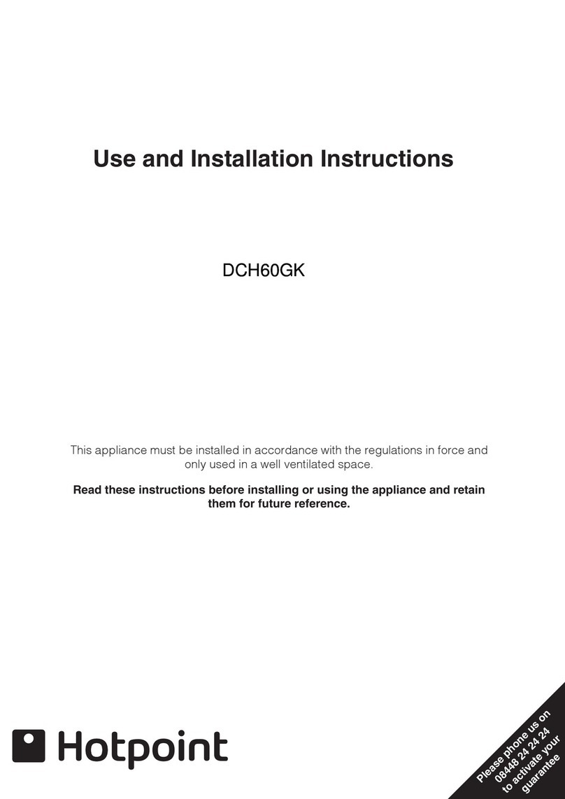 Hotpoint DCH60GK Use and Installation Instructions