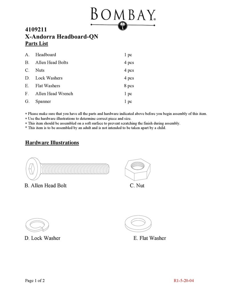 BOMBAY X-Andorra Headboard-QN User manual BOMBAY X-Andorra Headboard-QN User manual