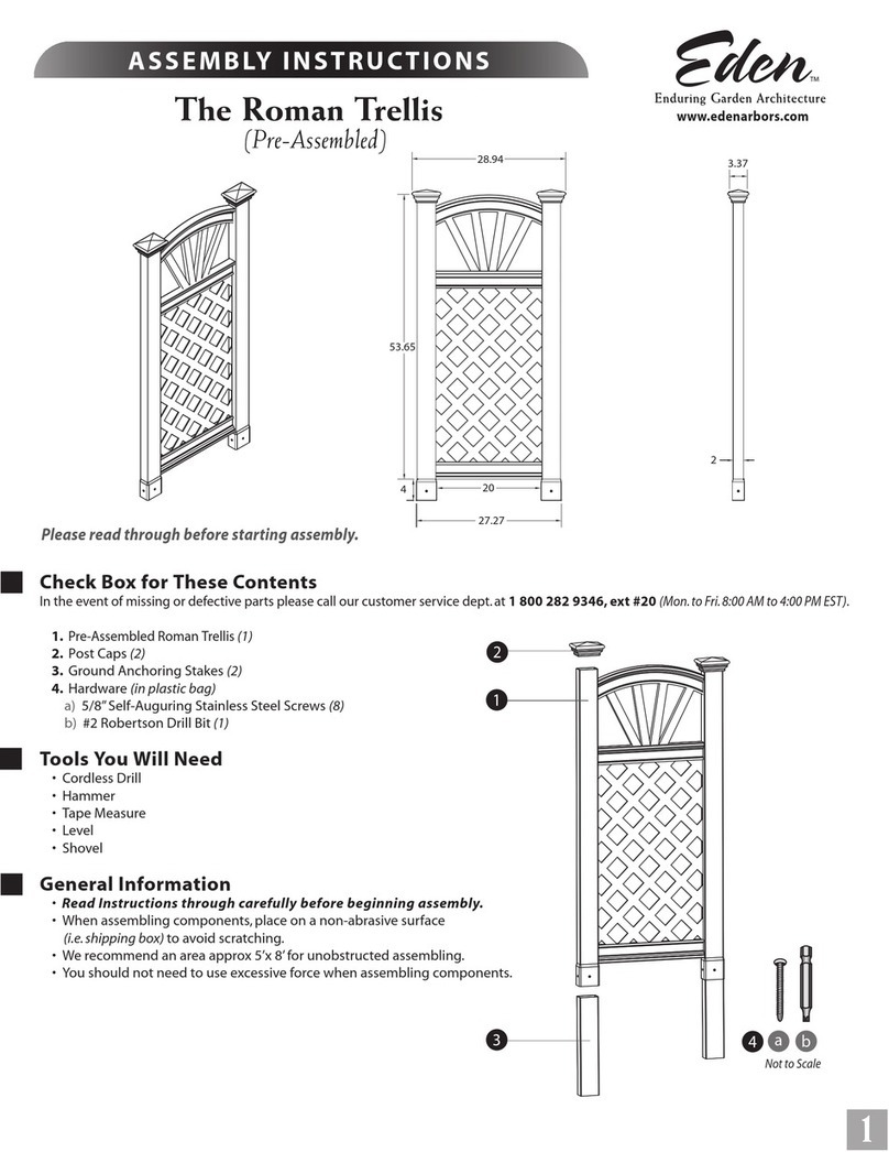 Eden Roman Trellis Assembly instructions Eden Roman Trellis Assembly instructions