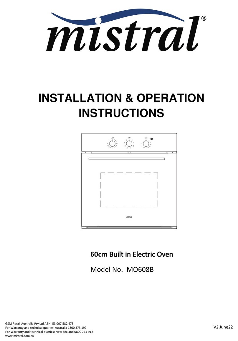 Mistral MO608B Installation & operation instructions