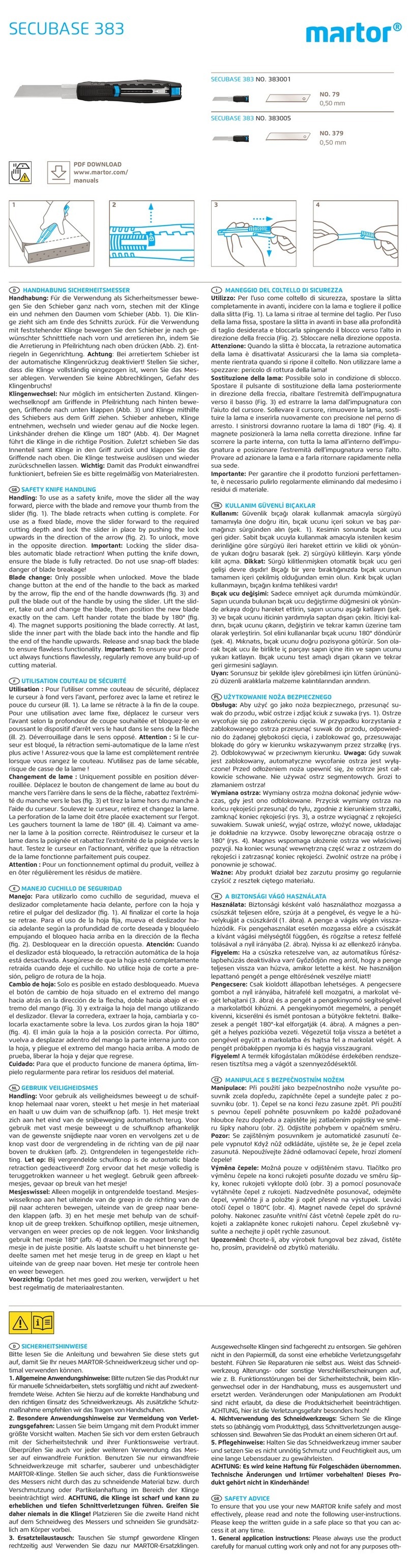 Martor SECUBASE 383 User manual